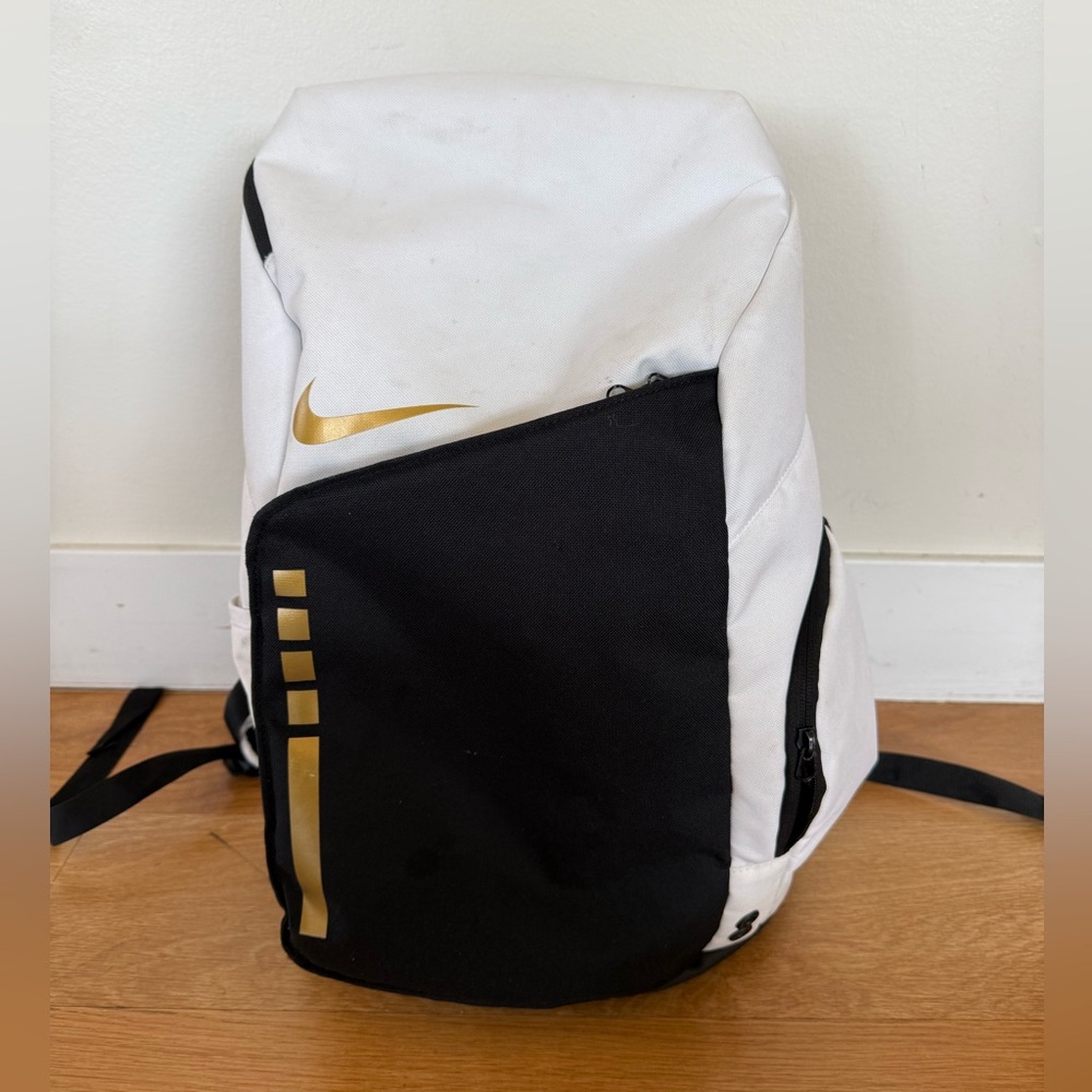 Nike Elite White, Black & Gold Basketball Backpack